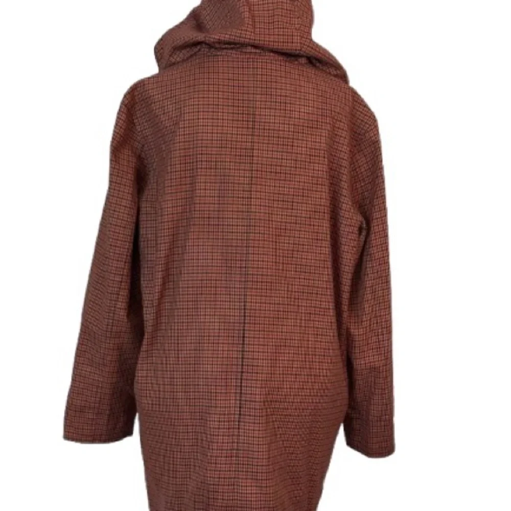 Reversible Ralph Lauren Black Plaid Hooded Jacket Red Vintage Designer SMALL